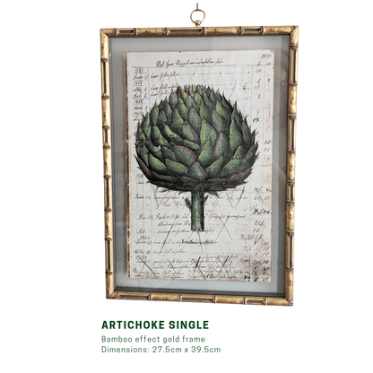 Framed Artichoke Antique Pages - Bamboo (2 styles)