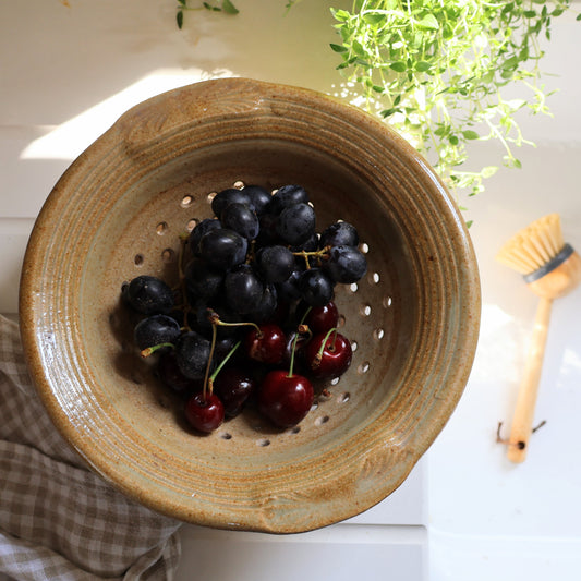 A. & J. Young Pottery Ceramic Strainer