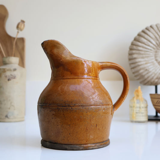 French Rustic Stoneware Jug - Ochre
