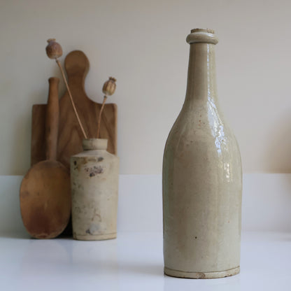 French Stoneware Cider Bottle