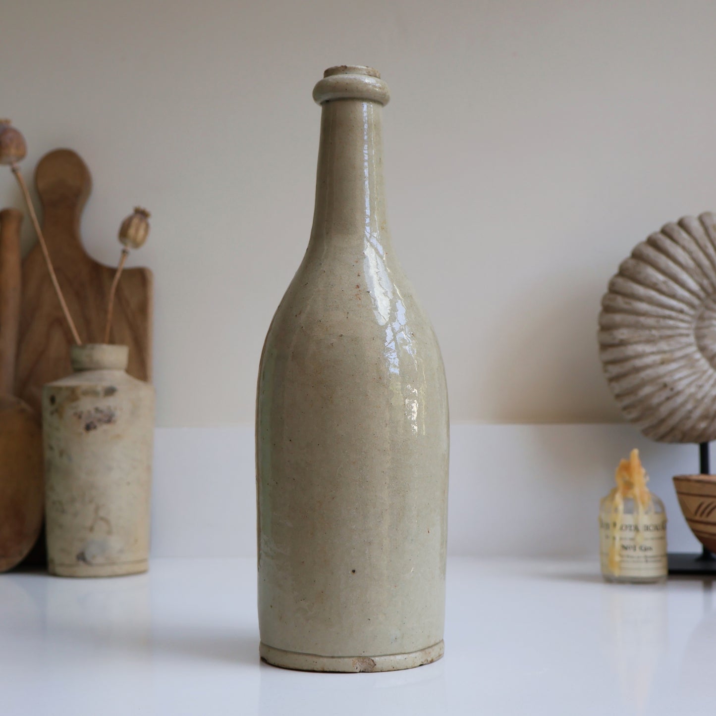 French Stoneware Cider Bottle