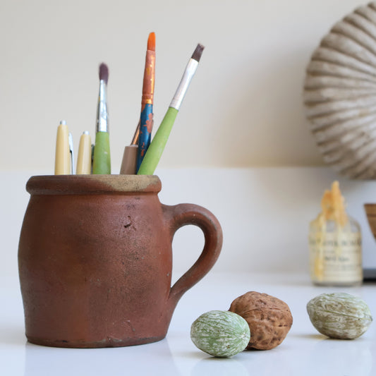 Red-toned Pot with Handle