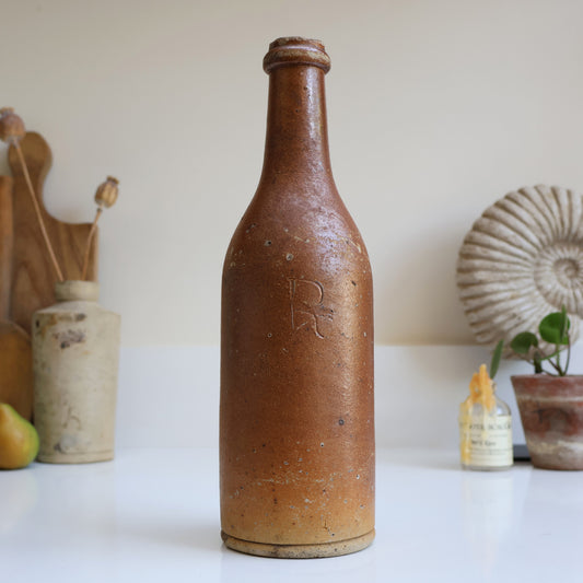 French Stoneware Ginger Beer Bottle