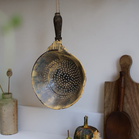 Timeworn Yellow Painted Colander