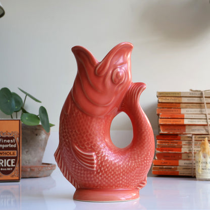 RESERVED Coral/Peach Gluggle Jug (Medium)