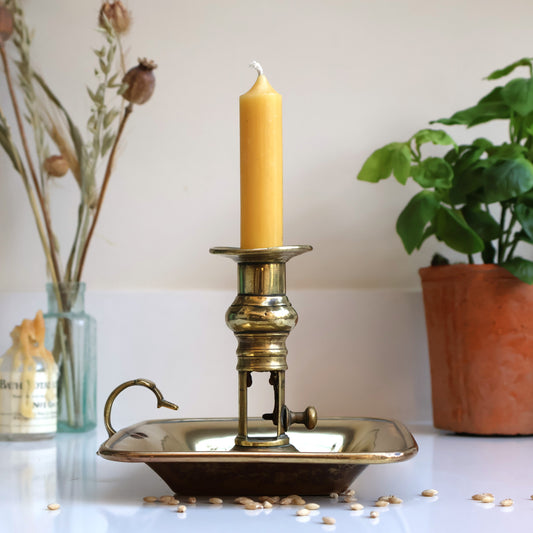 Vintage Rectangle Base Chamberstick Candle Holder