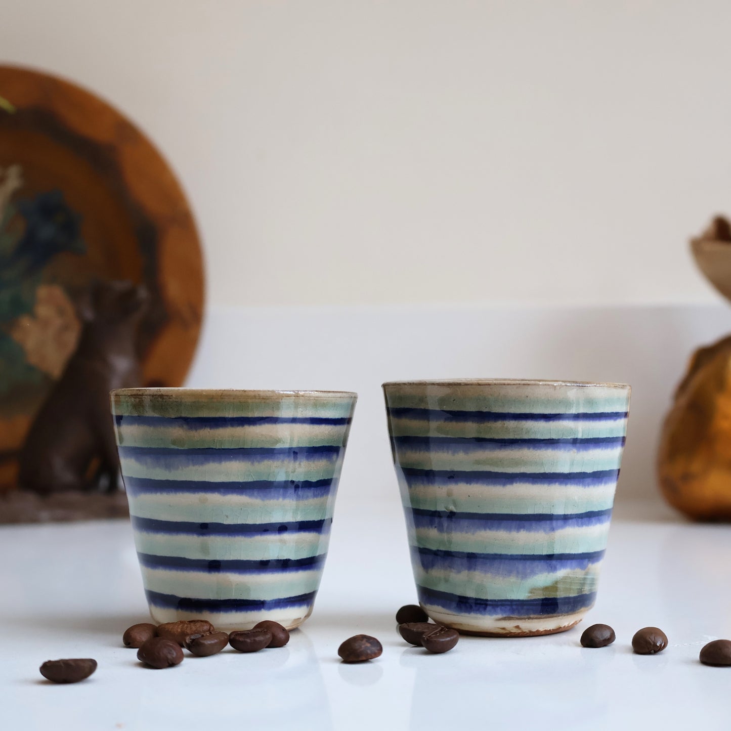 Handcrafted Egyptian Pottery Espresso Cups (Multiple Styles)