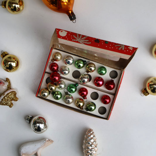 Vintage Mini Christmas Tree Baubles (Multiple Sets)