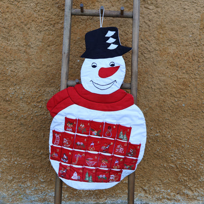 Cheeky Vintage Snowman Fabric Advent Calendar