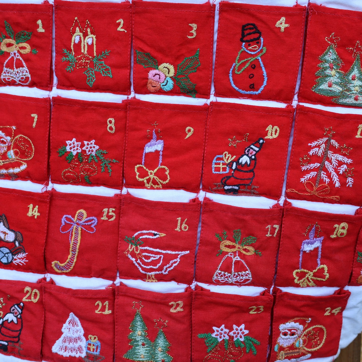 Cheeky Vintage Snowman Fabric Advent Calendar