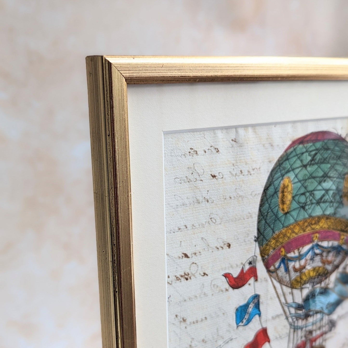 Framed Antique Pages - Sleek Gold Balloon Ladies and Gents