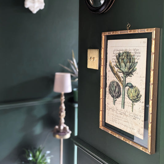 Framed Artichoke Antique Pages - Bamboo (2 styles)