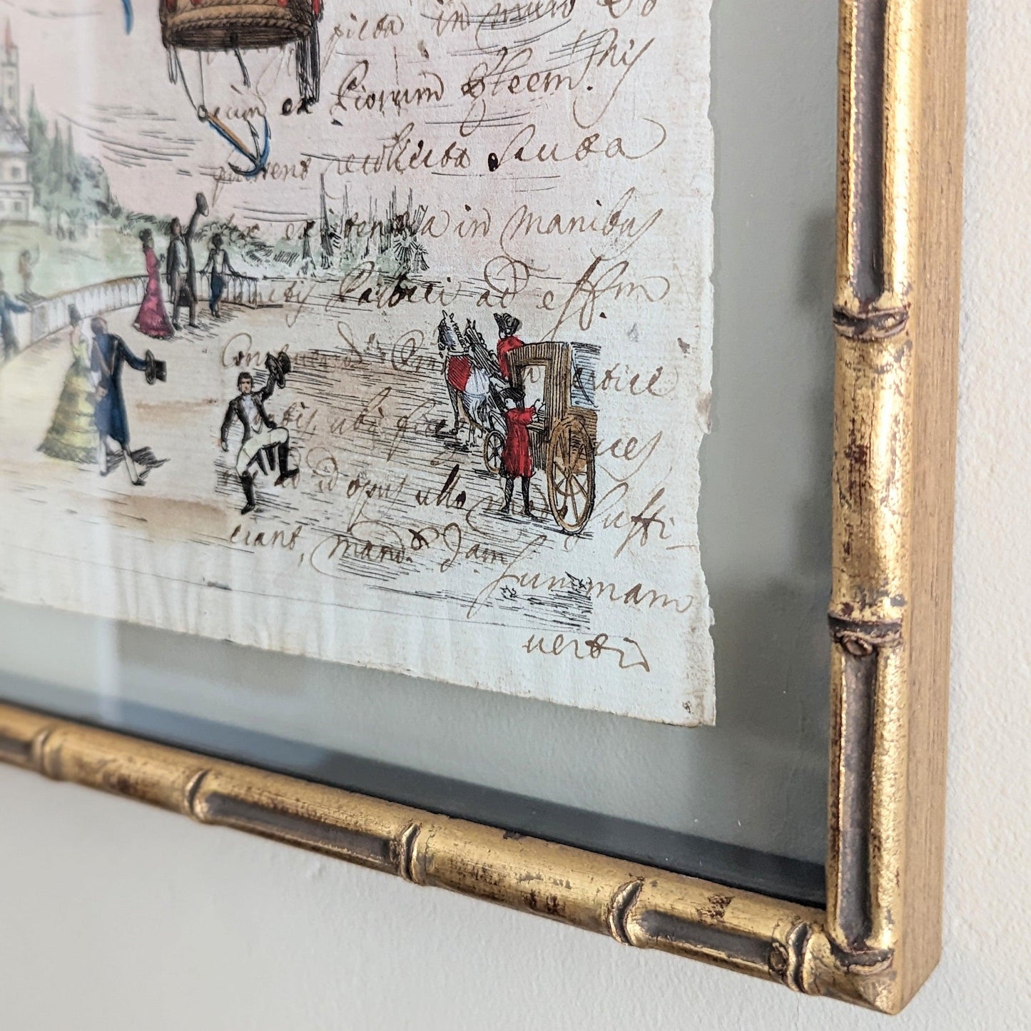 Framed Antique Pages - Bamboo Ladies and Gents