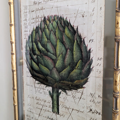 Framed Artichoke Antique Pages - Bamboo (2 styles)