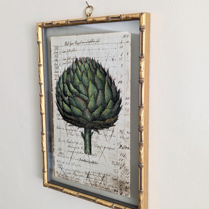 Framed Artichoke Antique Pages - Bamboo (2 styles)