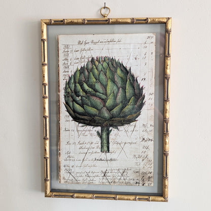 Framed Artichoke Antique Pages - Bamboo (2 styles)