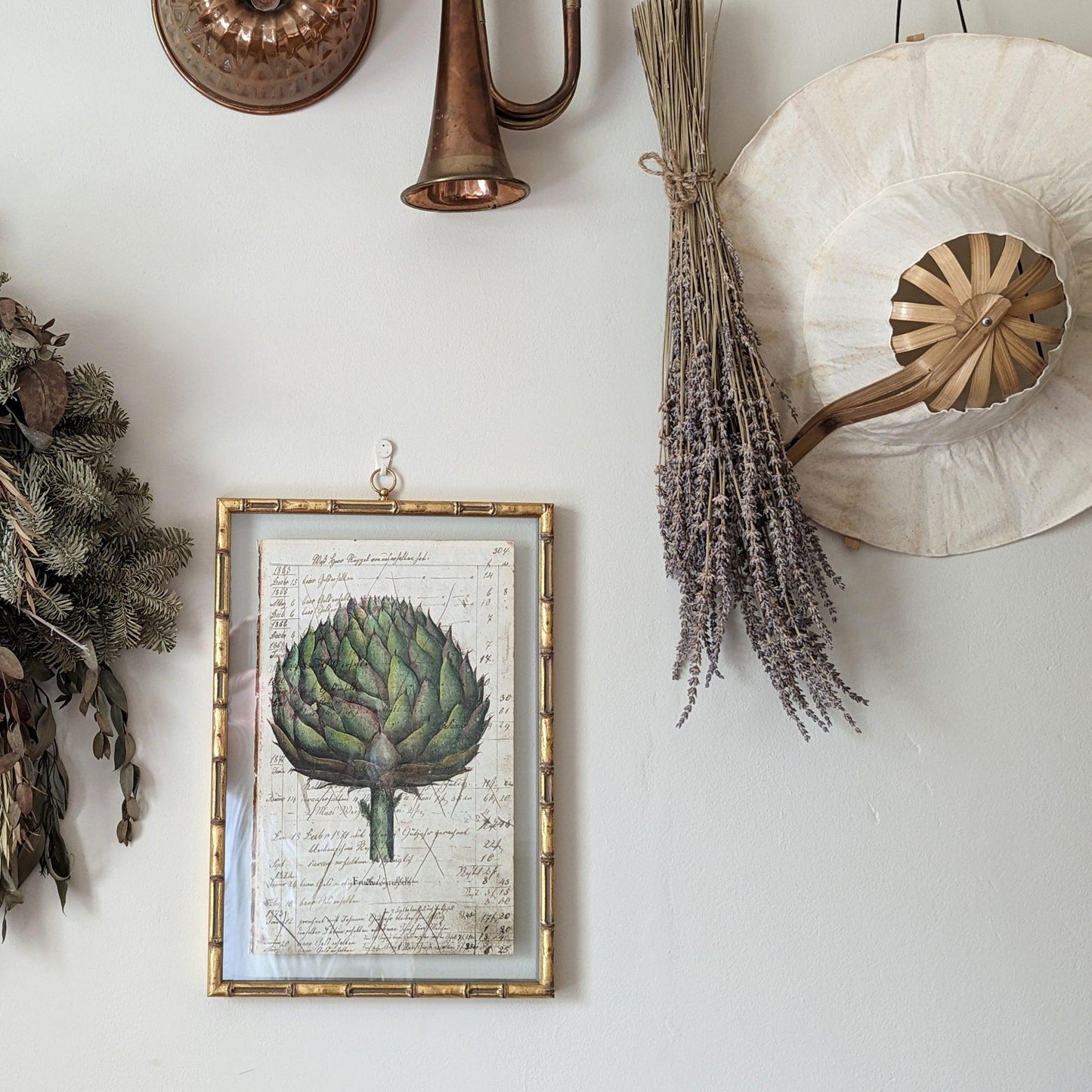 Framed Artichoke Antique Pages - Bamboo (2 styles)