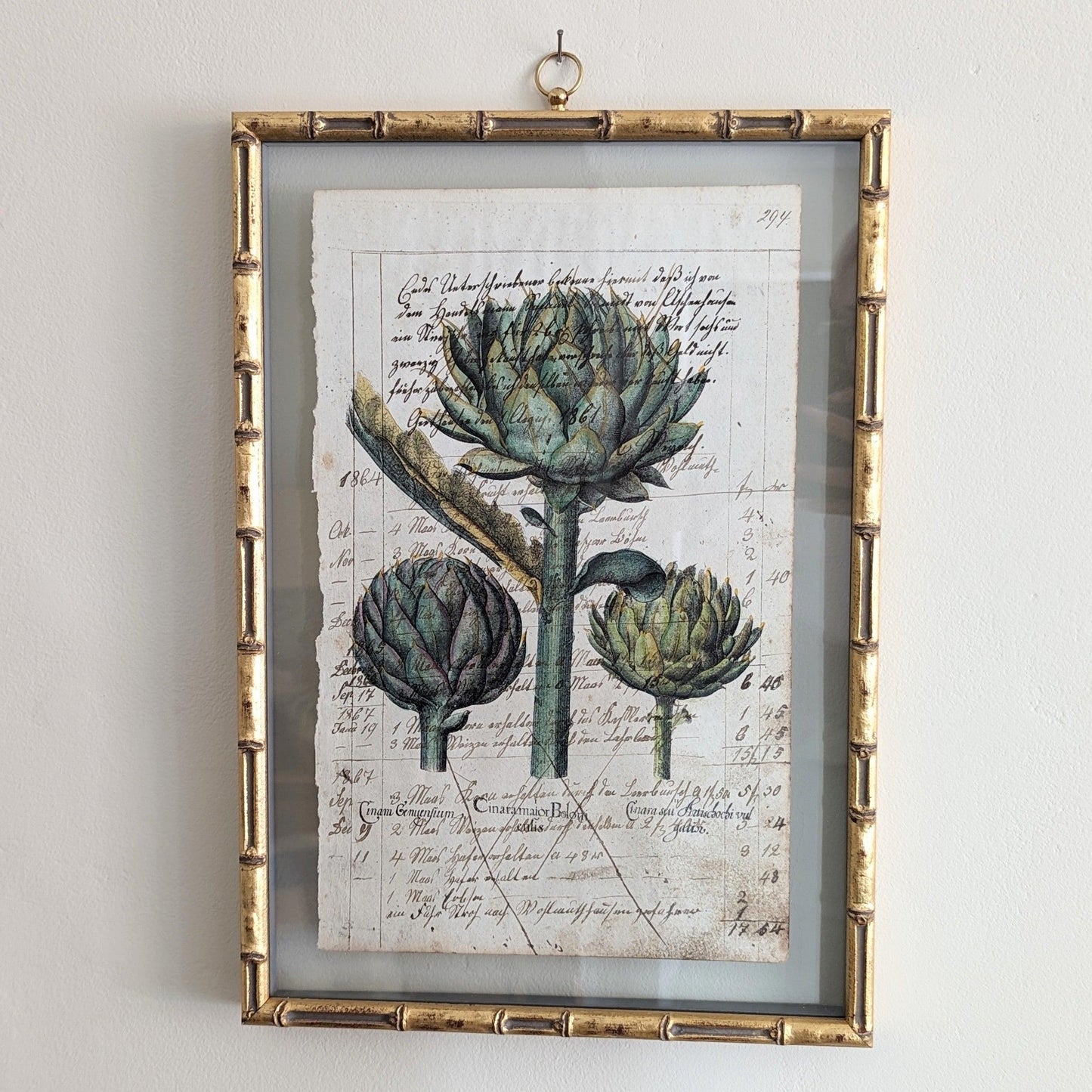 Framed Artichoke Antique Pages - Bamboo (2 styles)