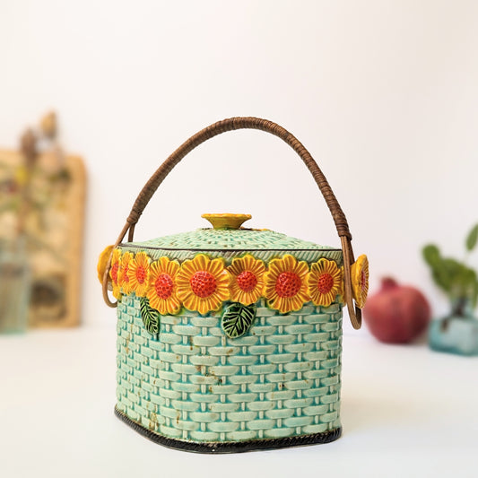 Japanese Ceramic Lidded Basket