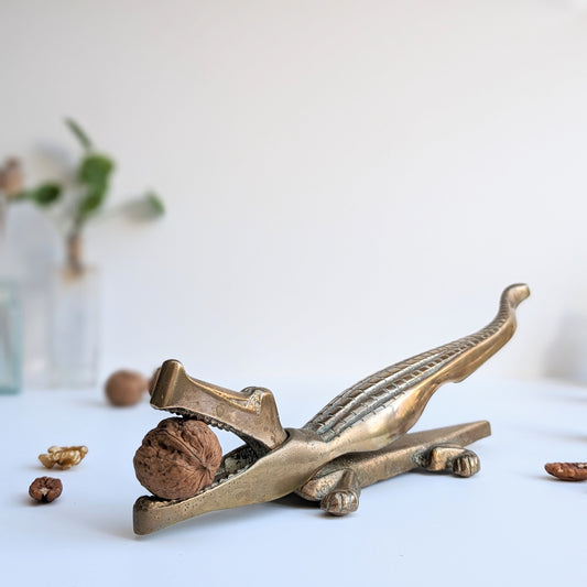 Brass Crocodile Nutcracker