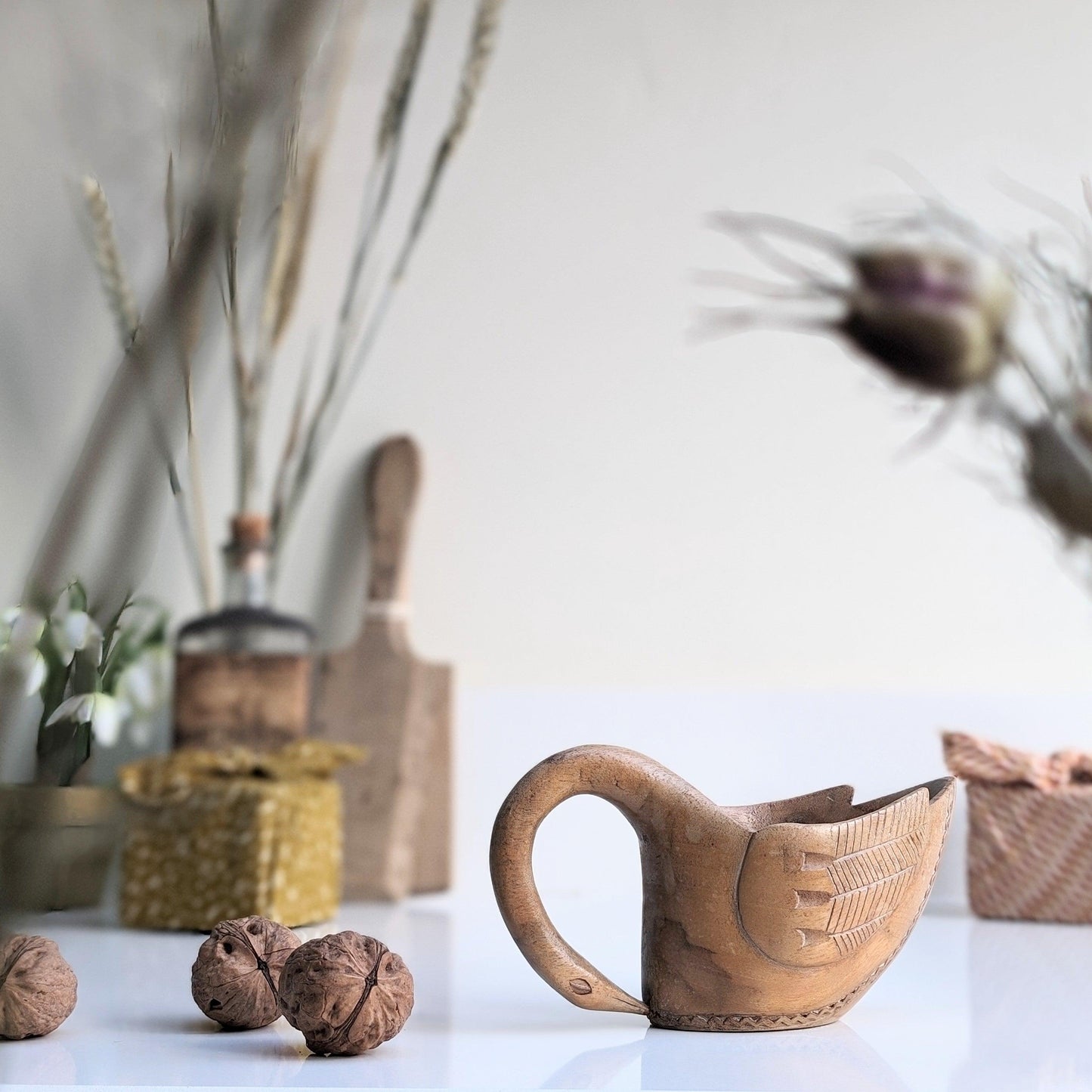 Wooden Folk Swan Cup