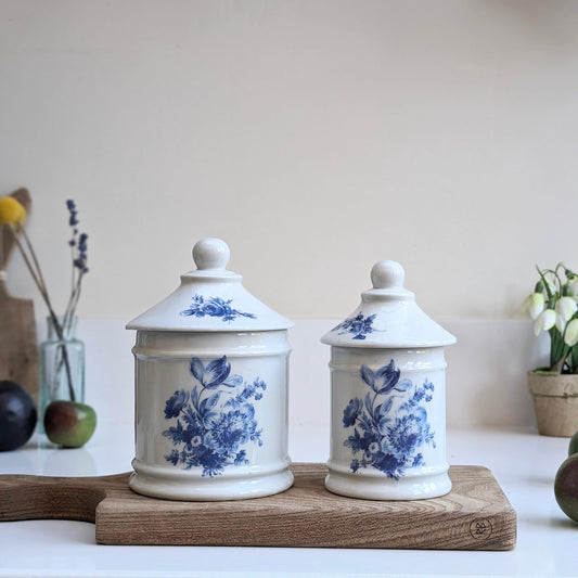 F D Chauvigny Porcelain Pots with Lids