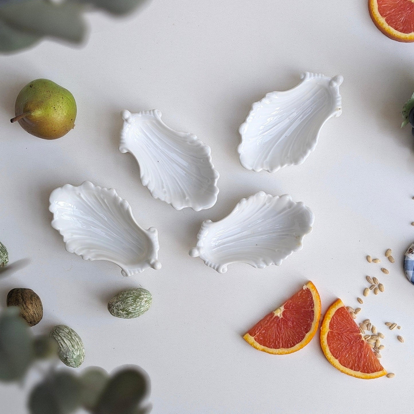 Porcelain Shell Trinket Dishes