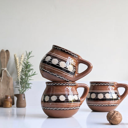 Spots and Stripes Slipware Mugs (3)