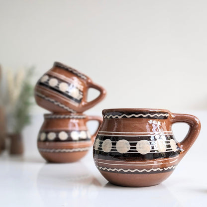 Spots and Stripes Slipware Mugs (3)