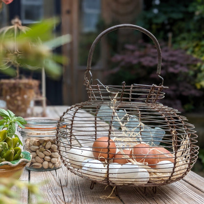 French Wire Round Egg Basket