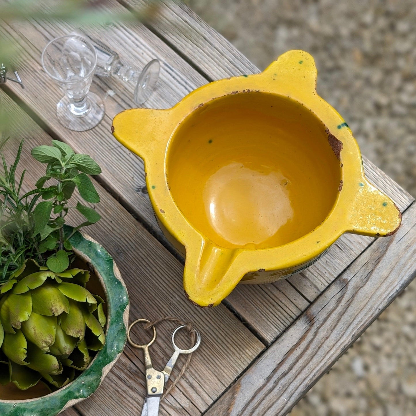 Vibrant Yellow 'Splodge' Terracotta Mortar