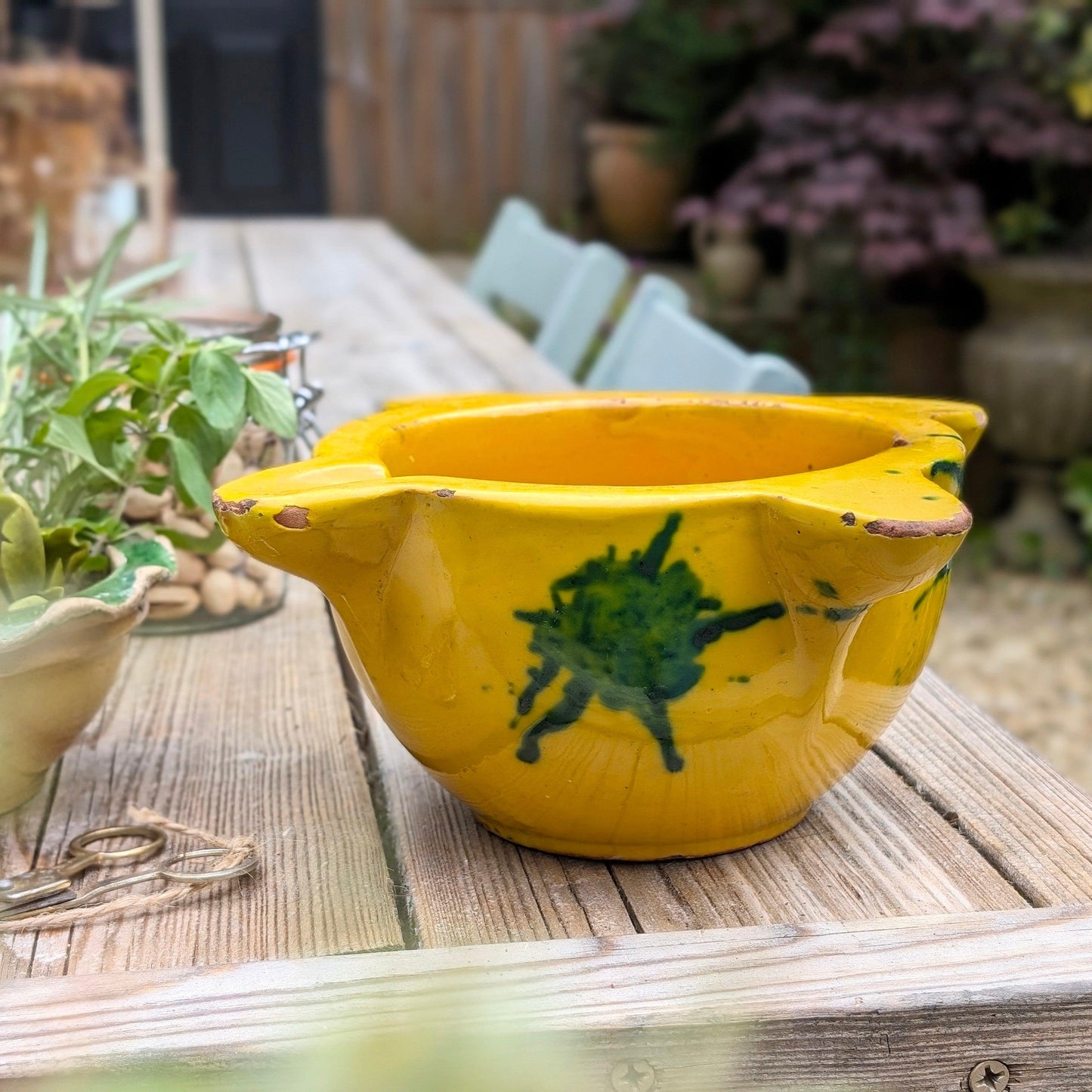 Vibrant Yellow 'Splodge' Terracotta Mortar