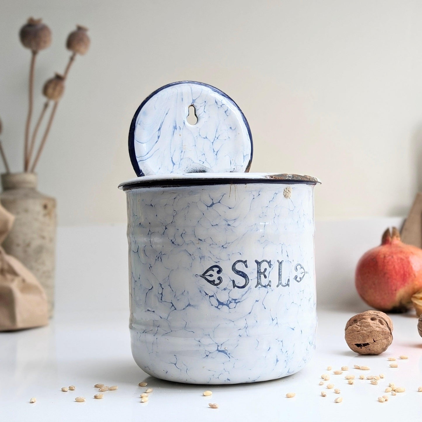 Enamel Salt Box