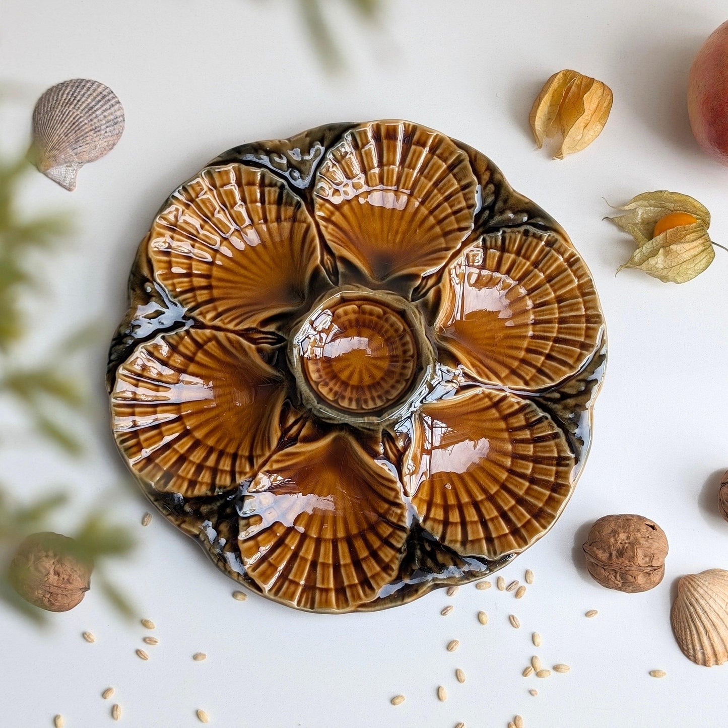 French Sarreguemines Oyster Plates (Mixed Sets)