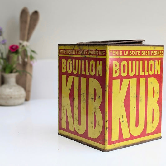 Large French Bouillon Kub Tin