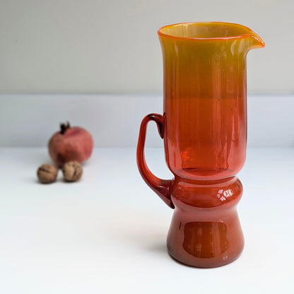 Orange/Red Glass Pitcher