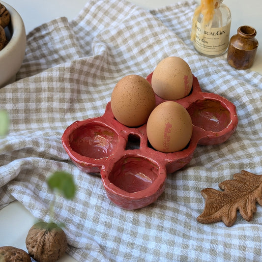 Ceramic Egg Holder - Red