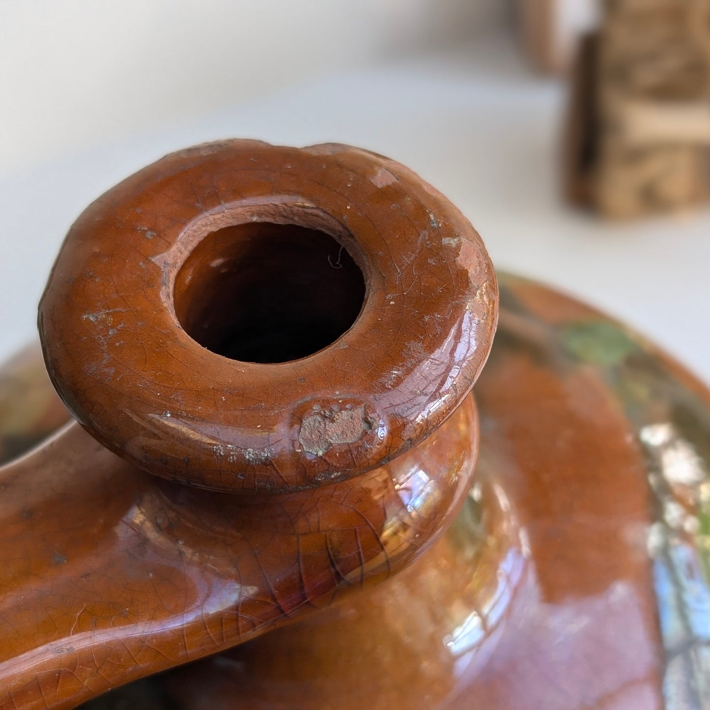 Antique French Folk Glazed Jug