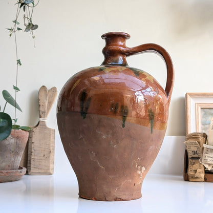 Antique French Folk Glazed Jug