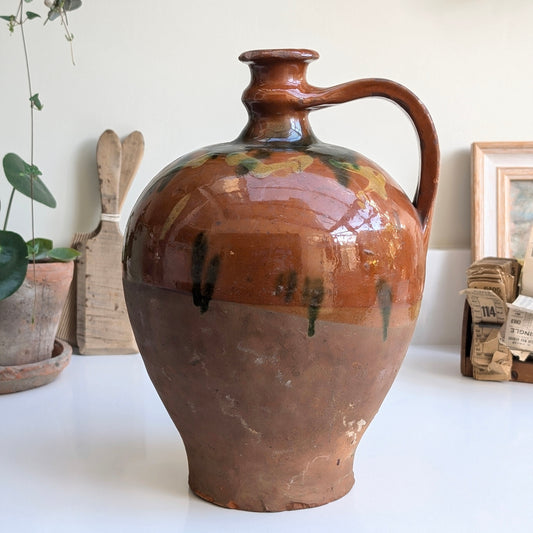 Antique French Folk Glazed Jug