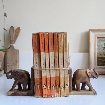 Handcarved Soapstone Elephant Bookends