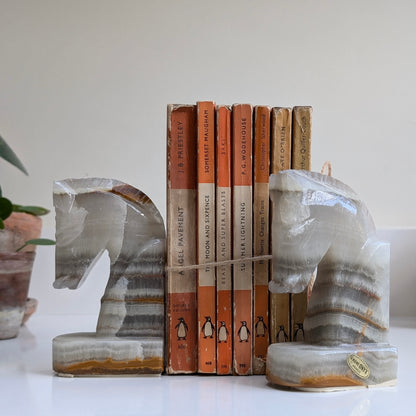 Mexican Onyx Horse Head Book Ends