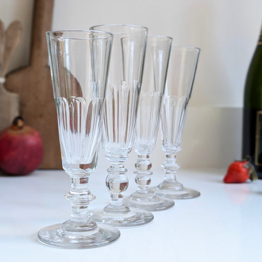 Antique French Champagne Flutes - B