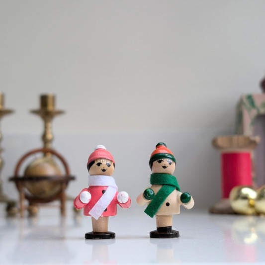 Two Tiny Wooden People - Wrapped Up For Winter