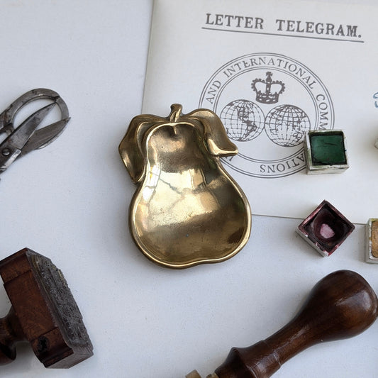 Brass Pear Trinket Dish