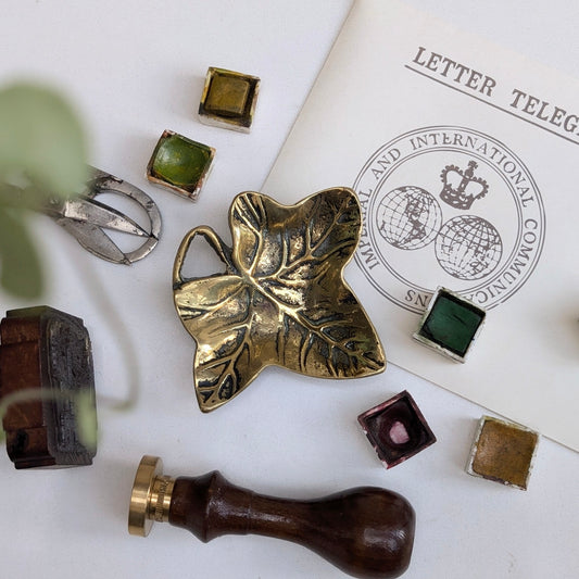 Brass Ivy Leaf Trinket Dish