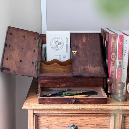 Victorian Wooden Letter Desk Tidy