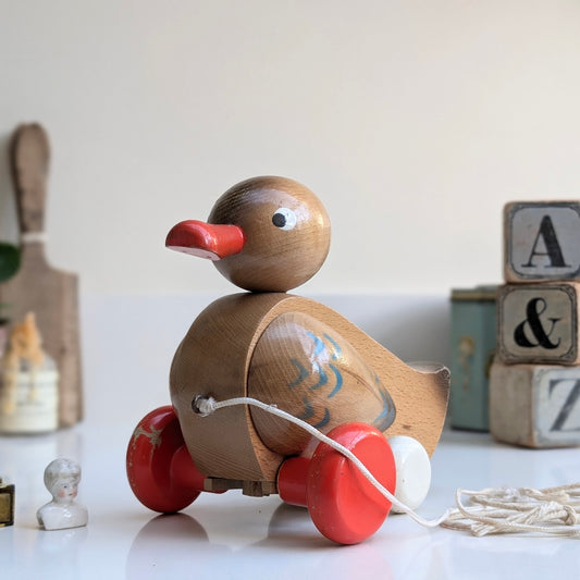 Vintage Pull Along Duck Toy