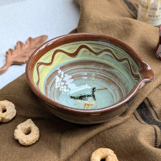 Tyrii Pottery Oyster Catcher Jug Bowl