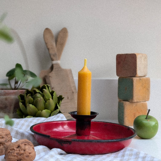 Enamel Chamberstick - Red